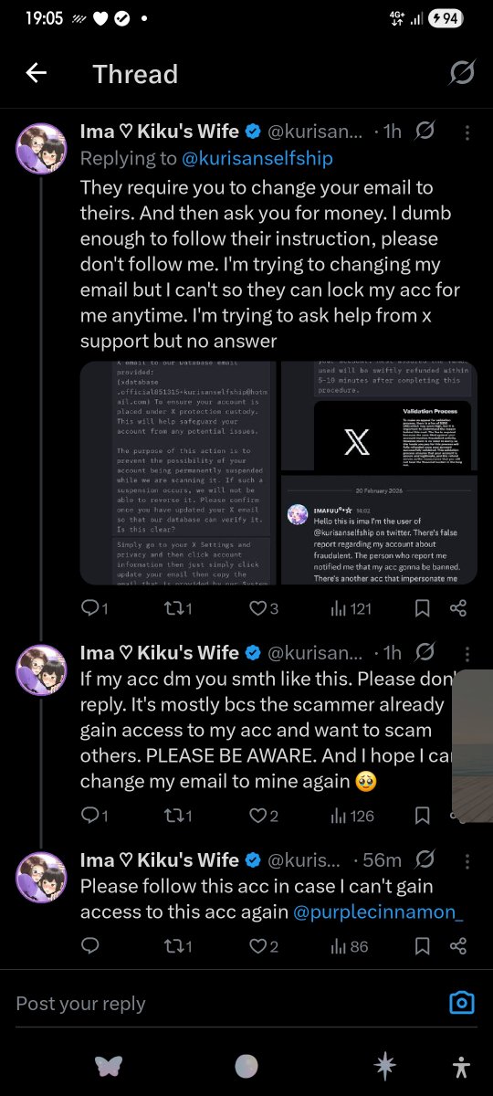 PLEASE BE AWARE WITH ACC <a href="/kurisanselfship/">Ima ♡ Kiku's Wife</a> 

IT'S MY OLD ACC BUT I GOT HACKED. I CAN'T LOGIN TO THAT ACC ANYMORE. PLEASE SPREAD THIS SO NO ONE GOT SCAMMED BY THIS ACC