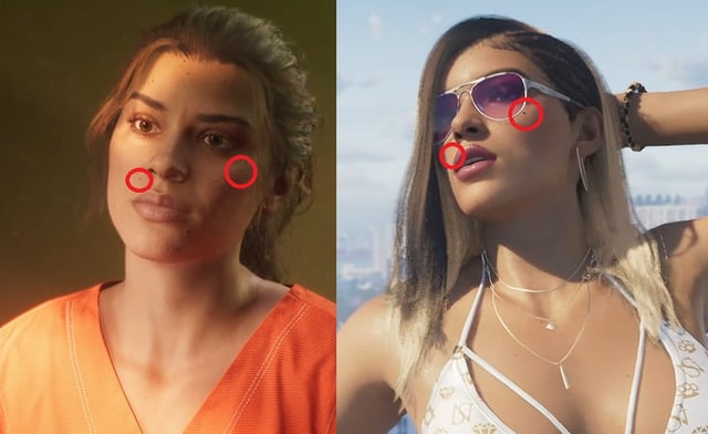 SixStarsGTA's tweet photo. Lucia during jail time and after 🤔

Do you think she's the same person ? https://t.co/KlELnrdQug