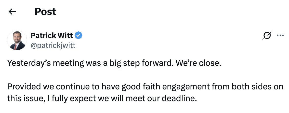 JUST IN: White House Executive Director Patrick Witt says yesterday's meeting regarding the Bitcoin &amp; crypto market structure legislation "was a big step forward." 🇺🇸

"We're close...I fully expect we will meet our deadline." 🙌