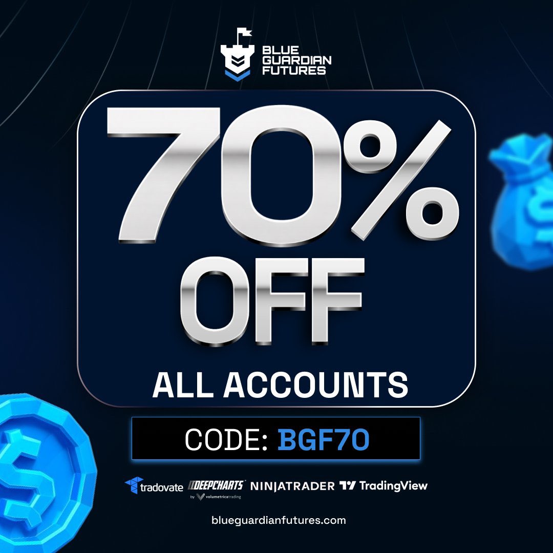 70% OFF ends in 10 days ⏳

Why Did you choose <a href="/BlueGuardiancom/">Blue Guardian</a>
✔️ Zero activation fees  
✔️ Weekly payouts — keep 100% of your profits  
✔️ 48-hour payout guarantee… or we pay you $200 extra  
✔️ Full access to Tradovate + Deepcharts  

Drop code "BGF70" here