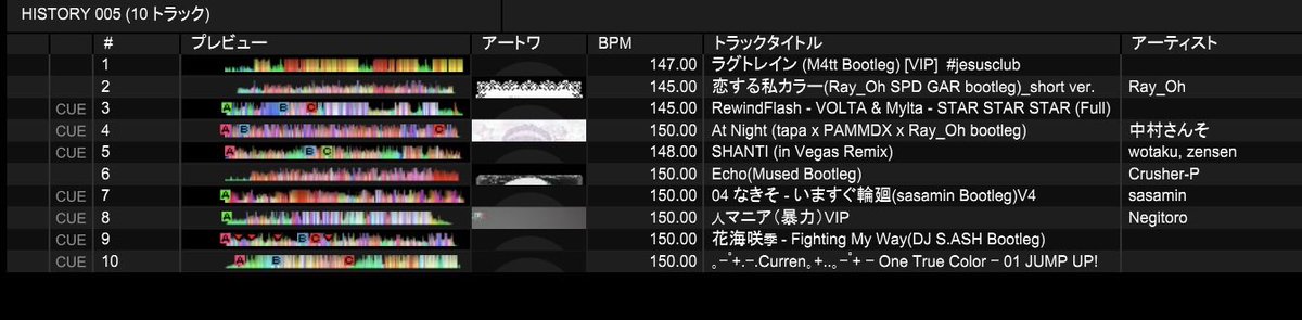 #ミックスベイス のB2Bで流した曲たちです