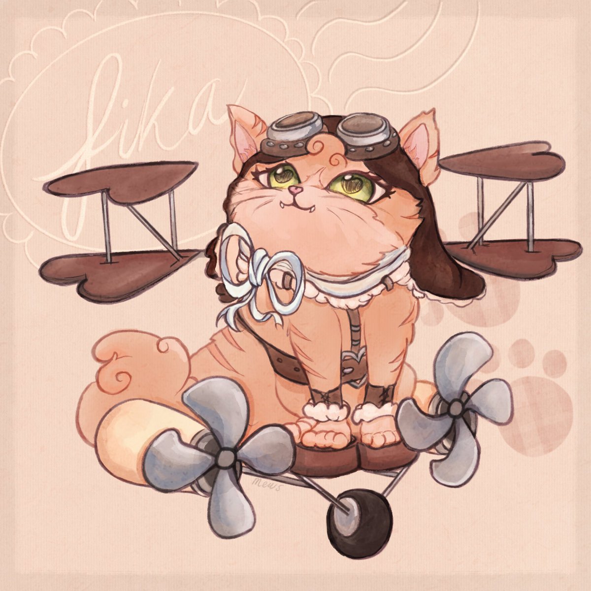 aviator fika (jetpack cat) #overwatchfanart 🧡