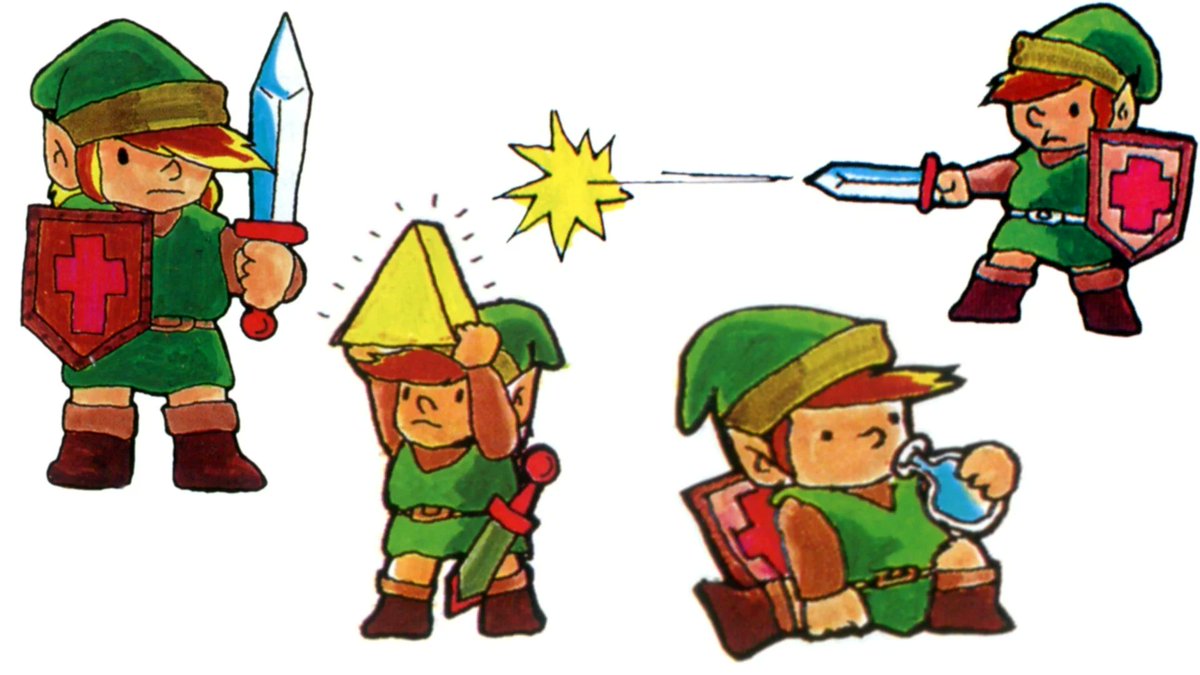 Link as illustrated for the original Zelda game