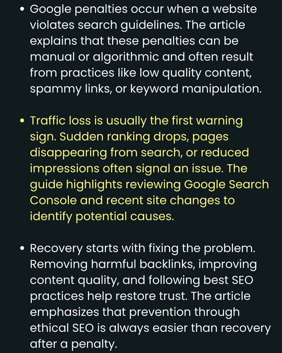 newlightdigital's tweet photo. A sudden drop in rankings is rarely random.
This guide explains common Google penalties, what causes them and how to recover before lasting damage sets in.

COMMENT “GOOGLE PENALTIES” FOR THE GUIDE.
#SEO #googlepenalties #searchrankings #digitalmarketing https://t.co/7EIT3PJQKe