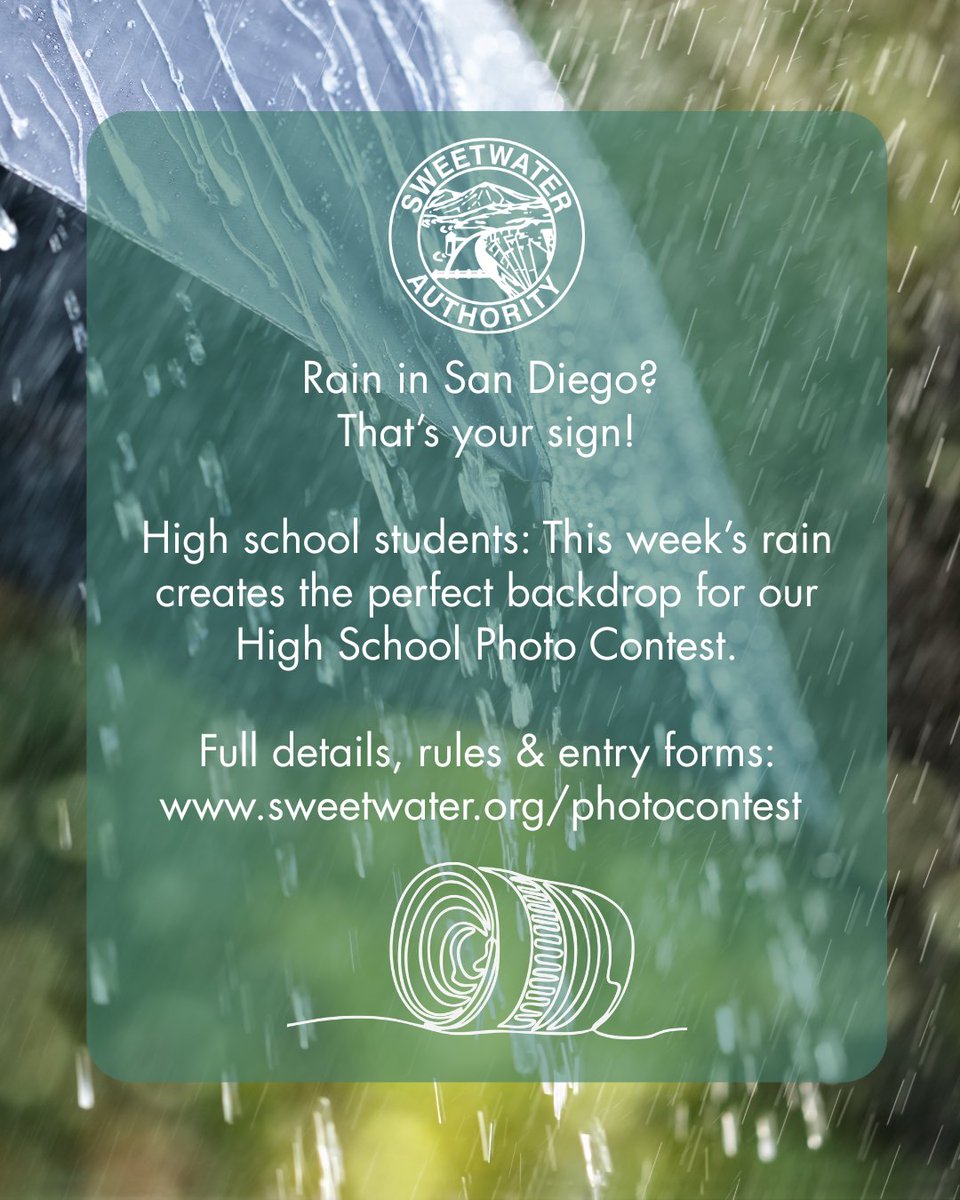 High school students enter Sweetwater Authority’s 2026 High School Photo Contest.

Submit original photos taken within Sweetwater Authority’s service area.

📅 Deadline: Friday, March 13, 2026 (5:00 p.m.)
📸 Full details: sweetwater.org/photocontest