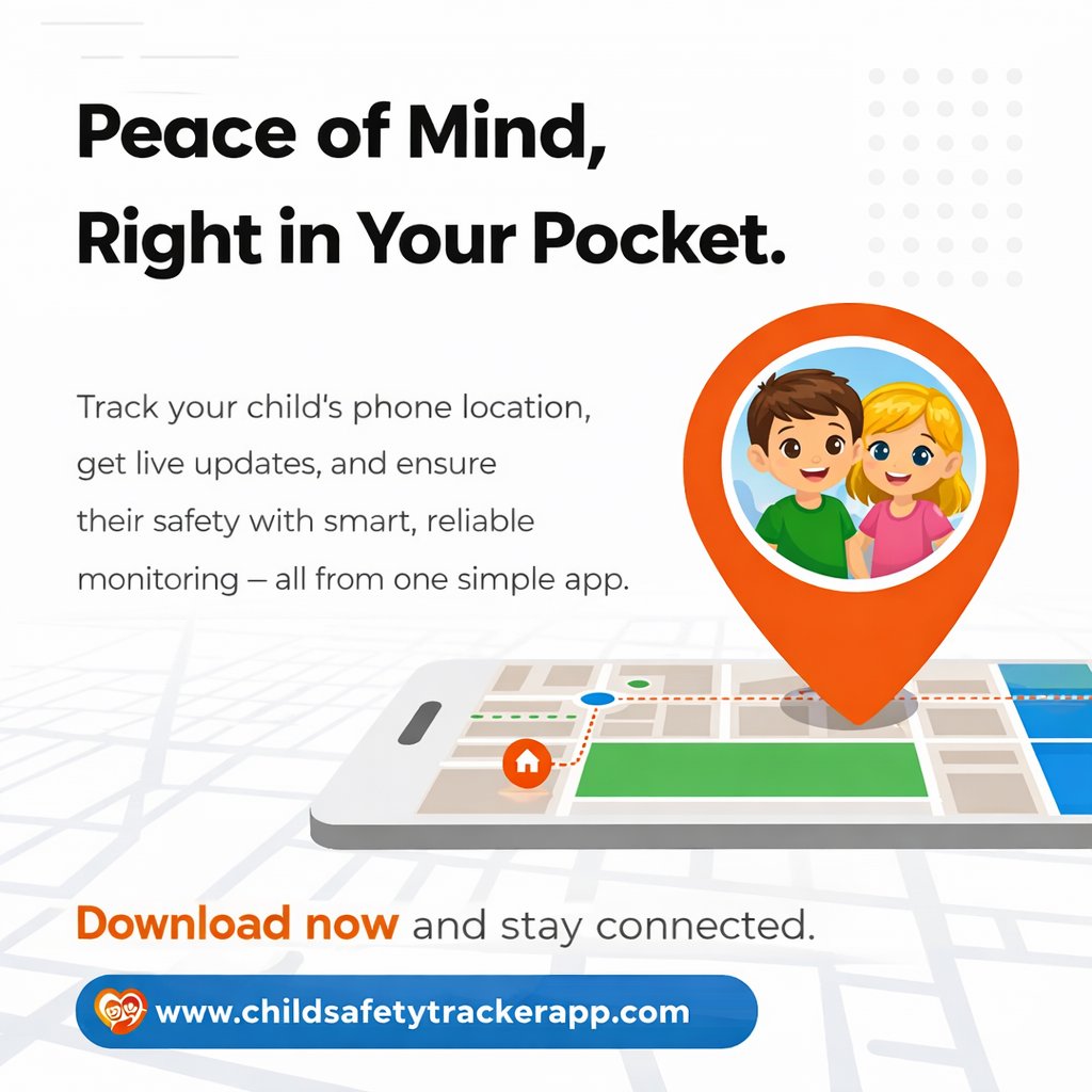 child_tracker's tweet photo. With real-time tracking, instant updates, and smart monitoring features, the Child Safety Tracker App gives you true peace of mind — right from your phone.

Start today🌐https://t.co/RkZNxc65II

#ChildSafety #ParentingTech #FamilySafety #GPSTracking #PeaceOfMind #SmartParenting https://t.co/7vBGXnnGYq