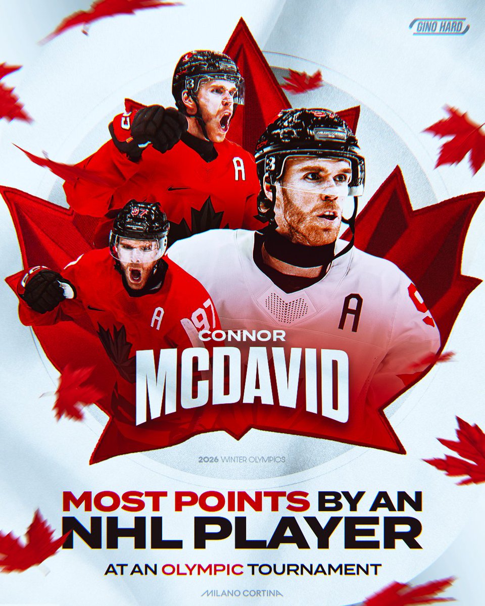 MCDAVID MAKES OLYMPIC HISTORY 🚨🇨🇦

His 12th point sets the record for most ever by an NHL player in a single Olympics
