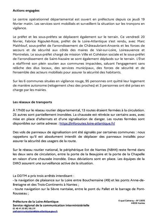 Prefet44's tweet photo. #VigilanceCrues | Le tronçon de la Loire aval est maintenu en vigilance rouge crues et les tronçons de la Vilaine aval et de la Loire estuaire sont placés en vigilance orange.  

Retrouvez ci-dessous le dernier point sur la situation⬇️ https://t.co/dhYlpmSueI