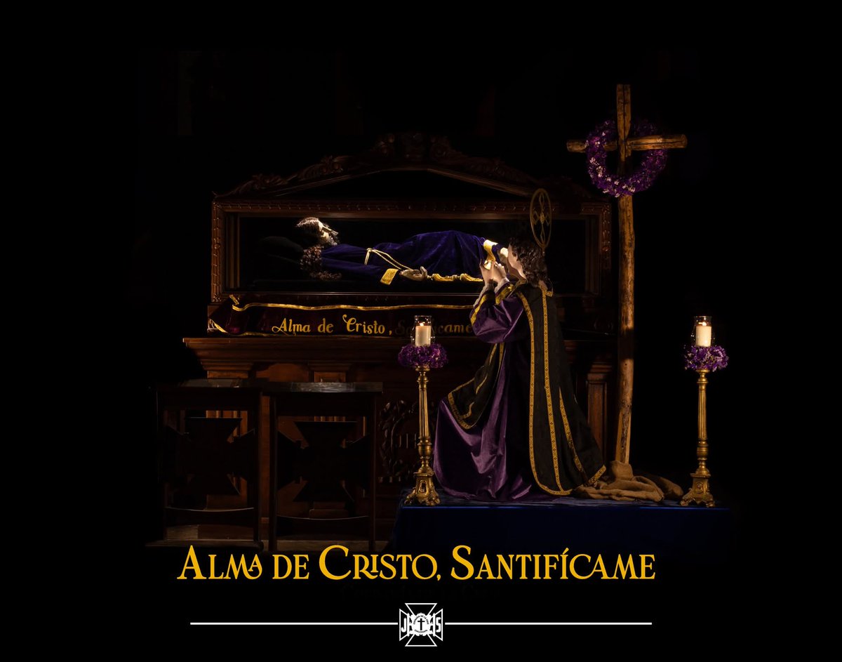 CofradiaCruz's tweet photo. Viernes Devocional al Señor de la Cruz

Primer Viernes de Cuaresma, 2026
 
“Alma de Cristo, Santifícame”
Clara representación del fiel devoto que encuentra el camino a la santidad, adelantándose hasta el altar del Señor, santiguándose como signo de un corazón rendido y humillado. https://t.co/BekpIMZ9U9