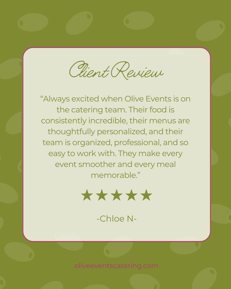 Grateful for partners who see the heart behind what we do. Thoughtful menus, great service, and seamless event days are always the goal 🤍

#kccateringcompany #kccaterer #kceventcaterer #kcweddingcatering #kansascitycatering #oliveeventscatering #clientreview