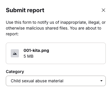 Warrradu's tweet photo. @IvanMontilla @ProtonDrive Sadly, yes. They could still crack down on sharing by analyzing public links and relying on reports. Proton does allow reporting public files. https://t.co/nz8vFJjULB