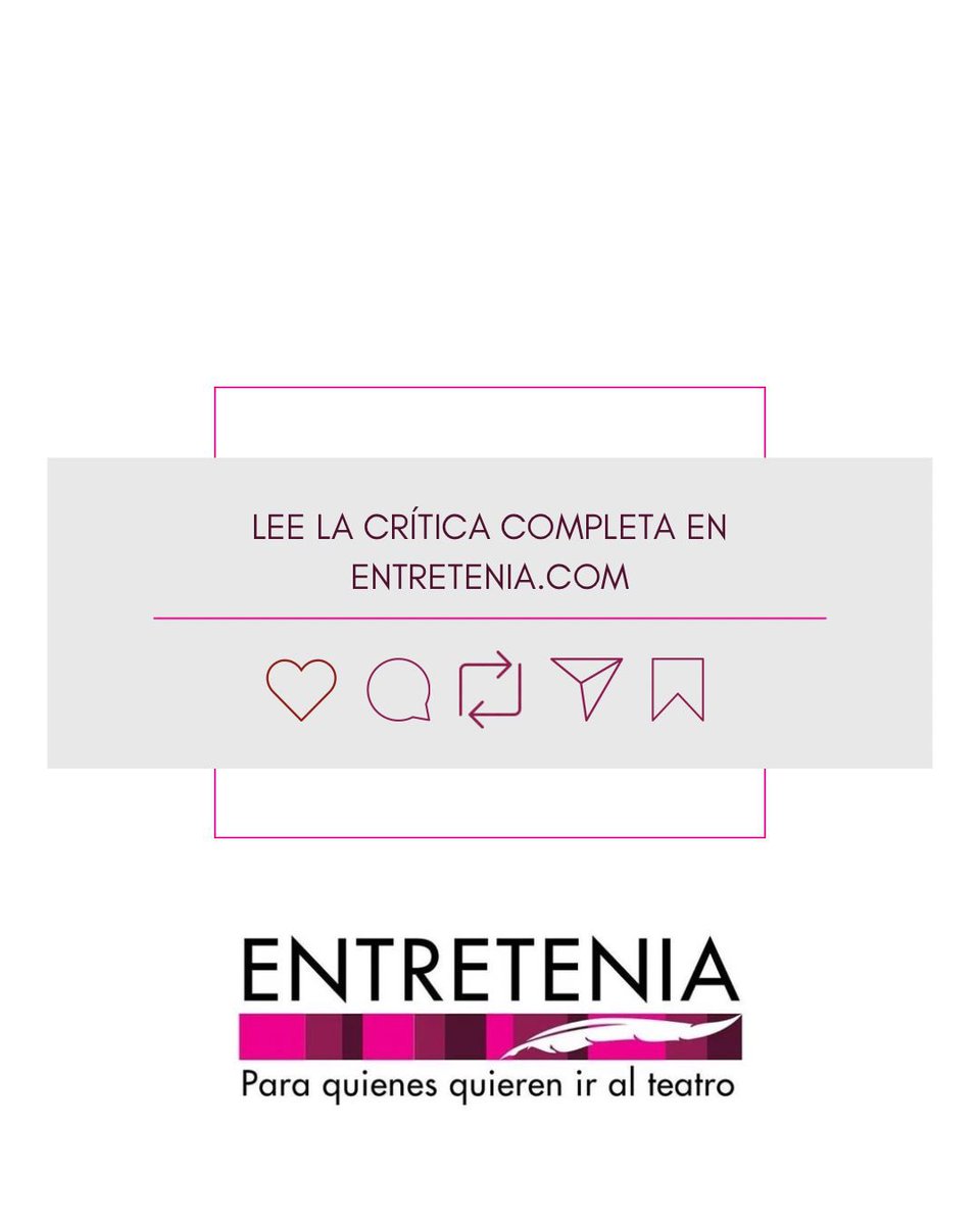 ¡NUEVA CRÍTICA! 

“Te amo, Eres Perfectx, pero ¡Cambia!” que se presenta los sábados en La Teatrería.

Para quienes desean reír con un musical que nos recuerda que no hay nada más ridículo y maravilloso que el amor de pareja.

entretenia.com/te-amo-eres-pe…