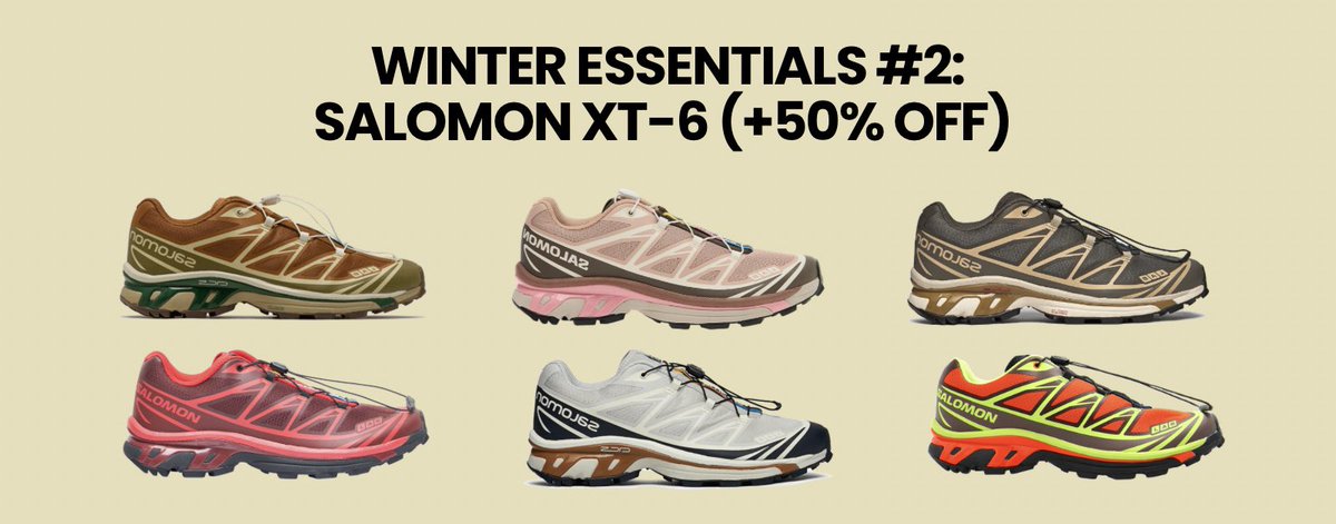 𝗖𝗼𝗺𝗼 𝗰𝗼𝗻𝘀𝗲𝗴𝘂𝗶𝗿 𝗹𝗮𝘀 𝗦𝗮𝗹𝗼𝗺𝗼𝗻 𝗫𝗧-𝟲 𝗰𝗼𝗻 𝗱𝗲𝘀𝗰𝘂𝗲𝗻𝘁𝗼𝘀 𝗱𝗲 𝗵𝗮𝘀𝘁𝗮 𝗲𝗹 𝟲𝟬% 🚨🛍️

En este paper traigo una guía curada sobre la marca Salomon y cómo conseguir su modelo estrella a muy buenos precios: las Salomon XT-6 👟

Requisitos para