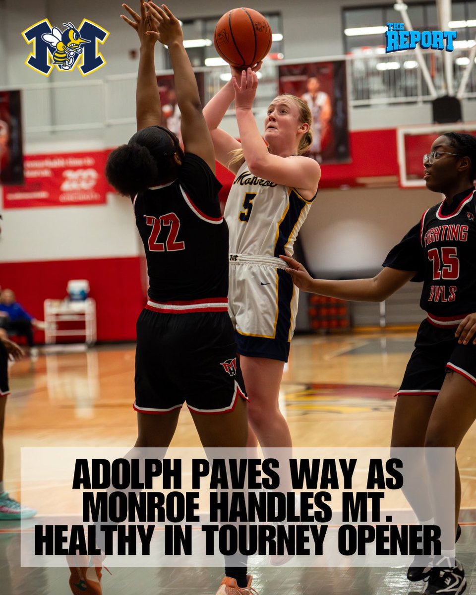 TheReportOhio's tweet photo. 🏀 Girls basketball: Adolph paves way as Monroe handles Mount Healthy in D-III tournament opener https://t.co/ZFoeDakQ1c https://t.co/fIKEcIl0iE
