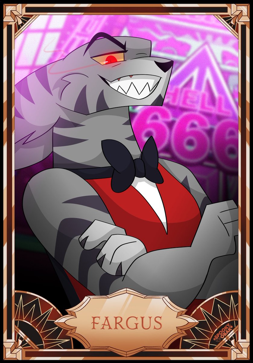 SpookyObak's tweet photo. Here's a handful of recent work! i got cracked over the last few days and cranked out so much stuff!

In order: 
Card for @fargus_th
Card for @GenesectDust
OC design for @funbeaut29 
and fankid design for @honeycombcrown 

#HazbinHotel #HazbinHotelOC #HazbinHotelFanart https://t.co/ECxzNqUoFv