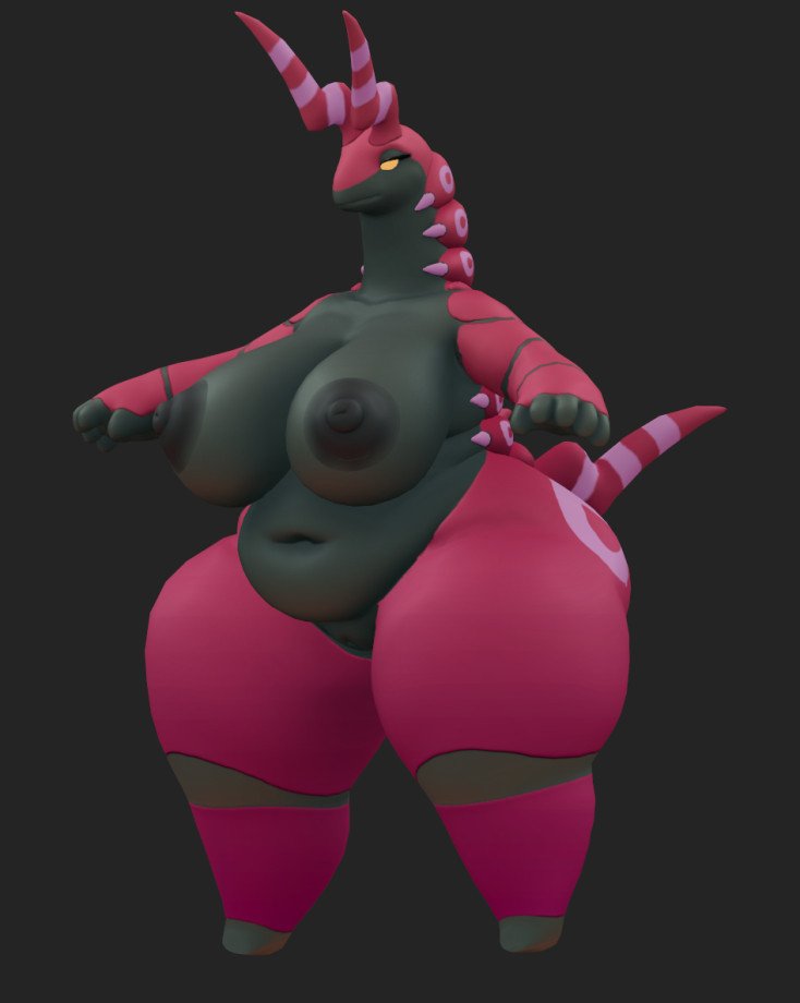 We're now officially back in the Scolipede zone. Laying down the basic colors. #wip #vrchat