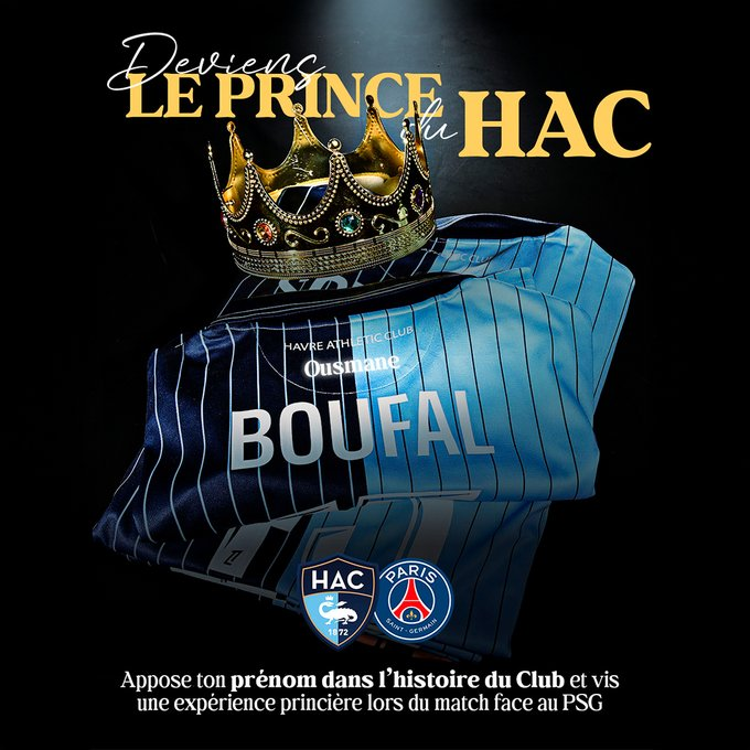 🚨 𝗘𝗧 𝗦𝗜 𝗩𝗢𝗧𝗥𝗘 𝗣𝗥𝗘́𝗡𝗢𝗠 𝗘́𝗧𝗔𝗜𝗧 𝗜𝗡𝗦𝗖𝗥𝗜𝗧 𝗦𝗨𝗥 𝗟𝗘𝗦 𝗠𝗔𝗜𝗟𝗟𝗢𝗧𝗦 𝗗𝗨 𝗛𝗔𝗩𝗥𝗘 𝗣𝗢𝗨𝗥 𝗔𝗙𝗙𝗥𝗢𝗡𝗧𝗘𝗥 𝗟𝗘 𝗣𝗦𝗚 ? 👀

Le Havre lance "le Prince du HAC" ! 👑

En achetant un coupon de 20€ (qui se transforme en bon d'achat) sur la boutique