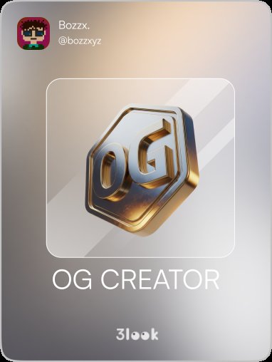 Just claimed my <a href="/3look_io/">3look</a> OG Badge 🎖

Earn daily payouts for posting on X.

OG badges are limited.
First campaigns are OGs only.

Claim yours here 3look.io/?ref=bozzxyz