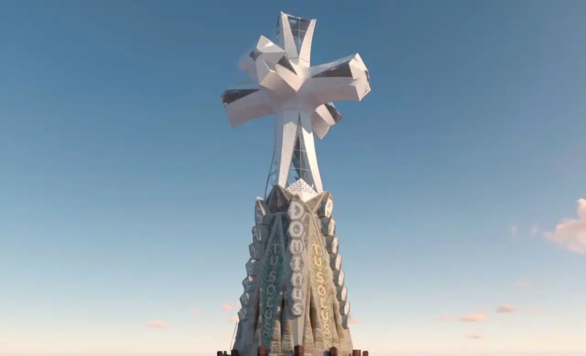 irene_freedom's tweet photo. La Sagrada Familia corona hoy la Torre de Jesús con una Cruz de 17 metros convirtiéndola en la iglesia más alta del mundo 172,5 m, en la siempre católica Barcelona, España.

¡Gloria a Dios! https://t.co/gLVYsmzH7m