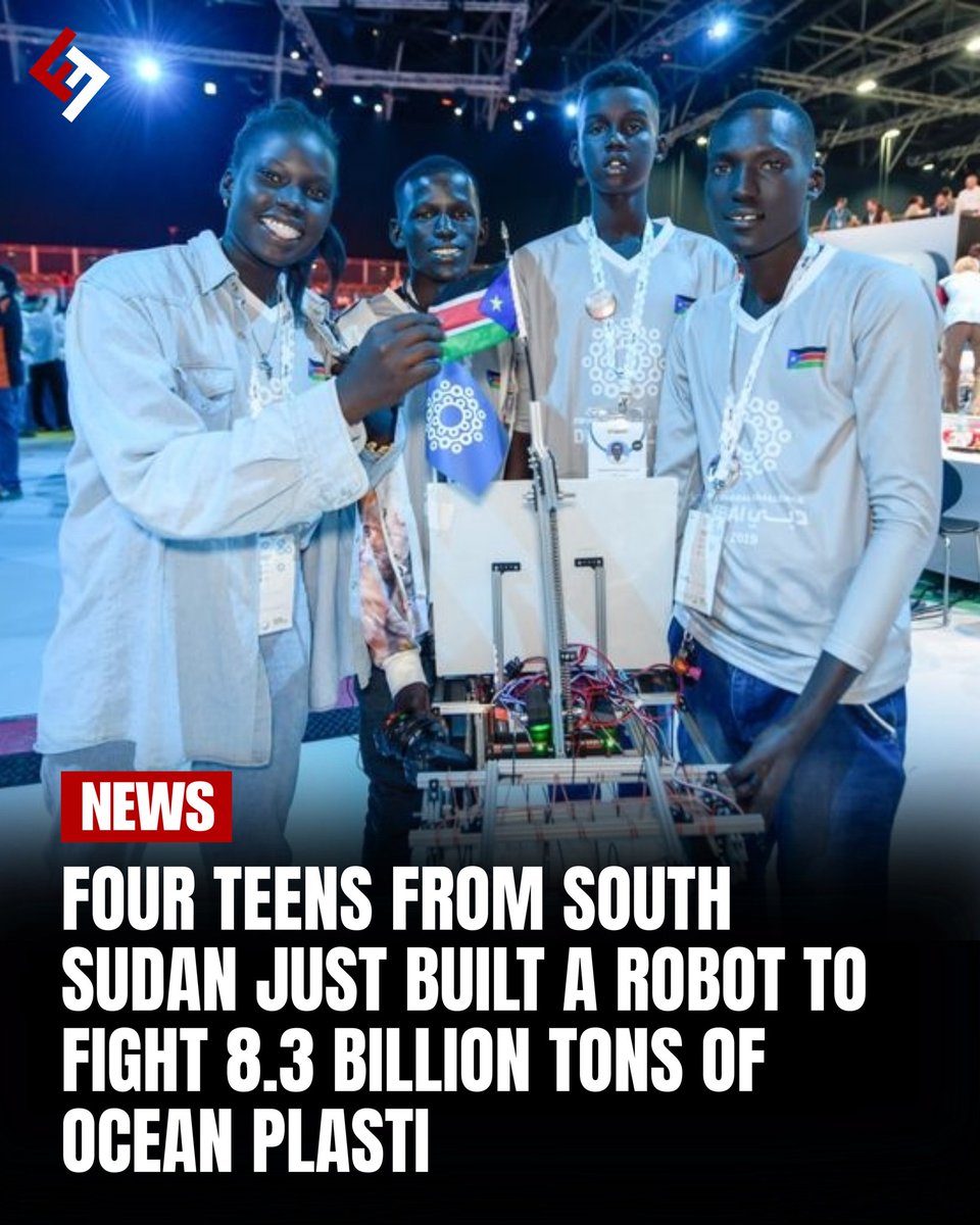 Four talented teens from South Sudan are making waves on the global stage with a breakthrough in tackling plastic pollution. At the FIRST Global Challenge in Dubai, they unveiled a remarkable robot designed to address the 8.3 billion tons of plastic threatening the oceans.

Their