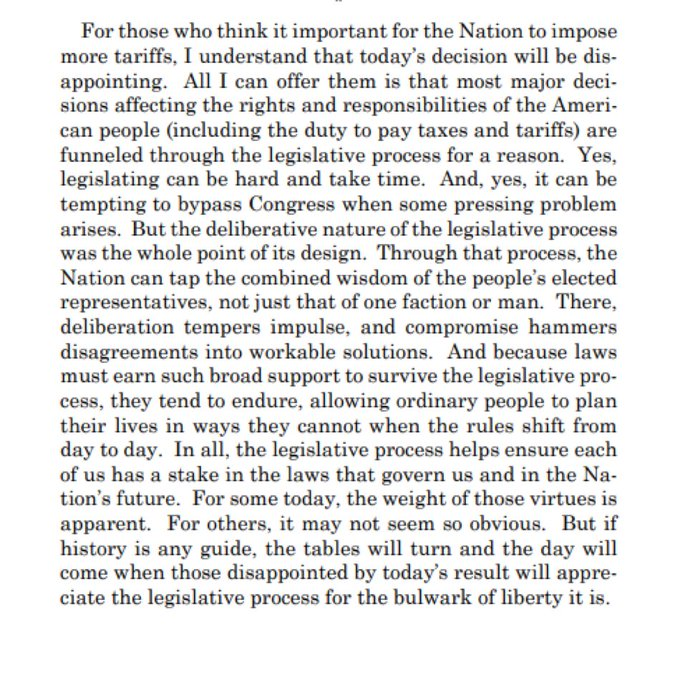 LightfootClay's tweet photo. These are much needed words from Supreme Court Justice Gorsuch. I hope the Trump Administration and the entire GOP in Congress mediates on them over the weekend and will restore the First Branch back to its rightful place in the legislative process. https://t.co/TCKFyNIO5g