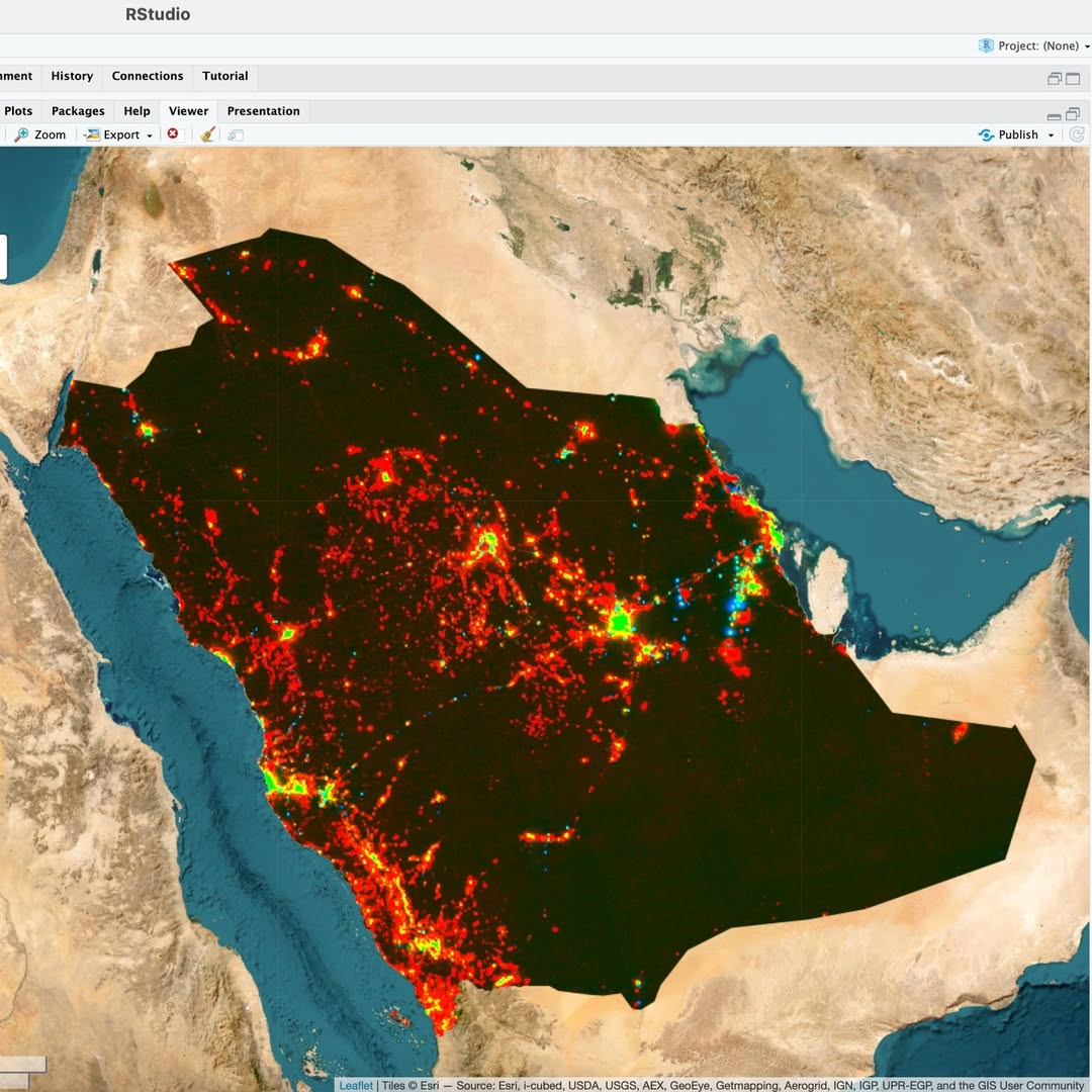 GISRSStudyHacks's tweet photo. Google Earth Engine with R for Remote Sensing & GIS Analysis.
Tutorial Link: https://t.co/RNDiwaTty5
Registration link for upcoming training: https://t.co/O4AcVIerFn
#googleearthengine #rgee #RemoteSensing #GIS #geospatial #geospatialdata #satellitedata #GeoAI #saudiarabia https://t.co/LskChOz4jD