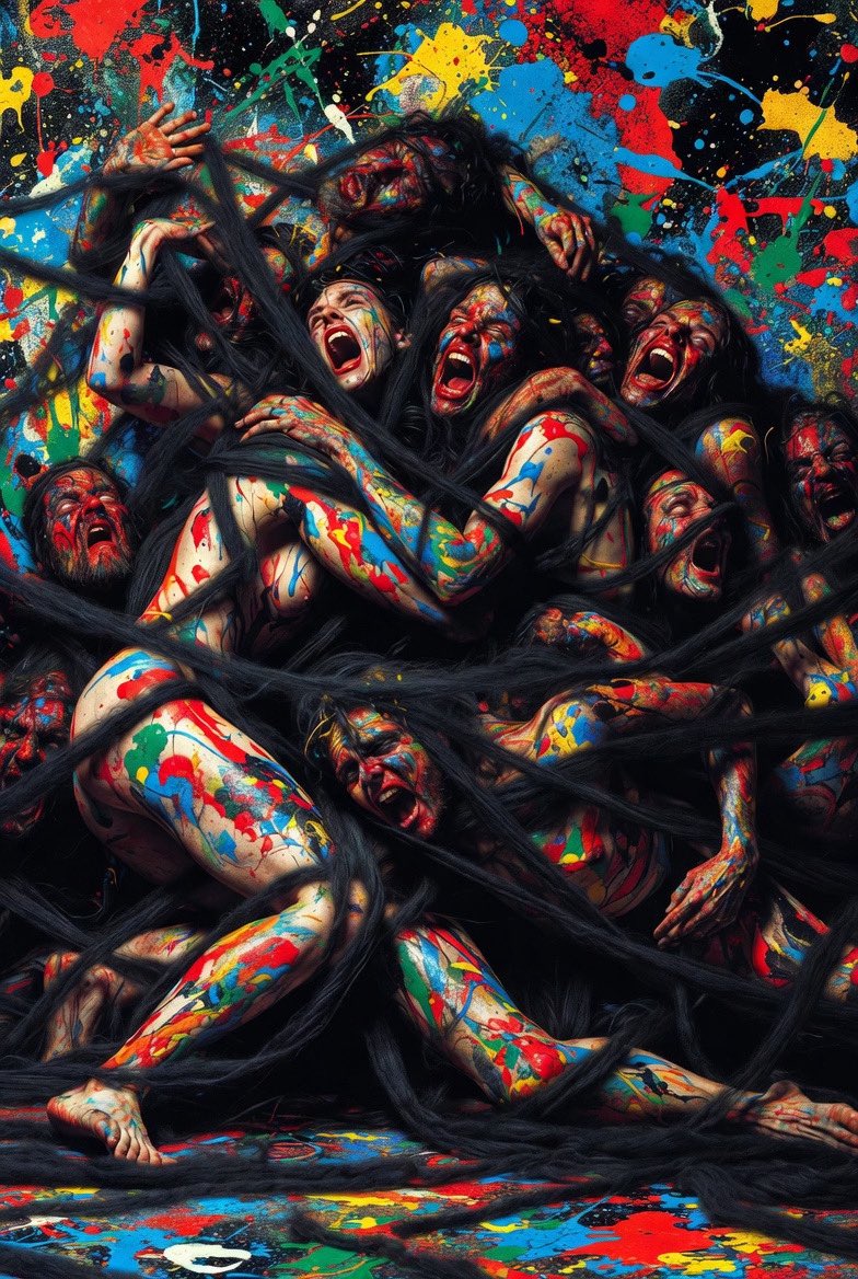 stevejbeck's tweet photo. @SyntheticLens @ztay616 @_in_ASH @taigajim @trinitythebull @MaasBiolabsAG @rosegothicart “Embrace the Chaos” #aiPunks 🤘 https://t.co/o4yEl60DtJ