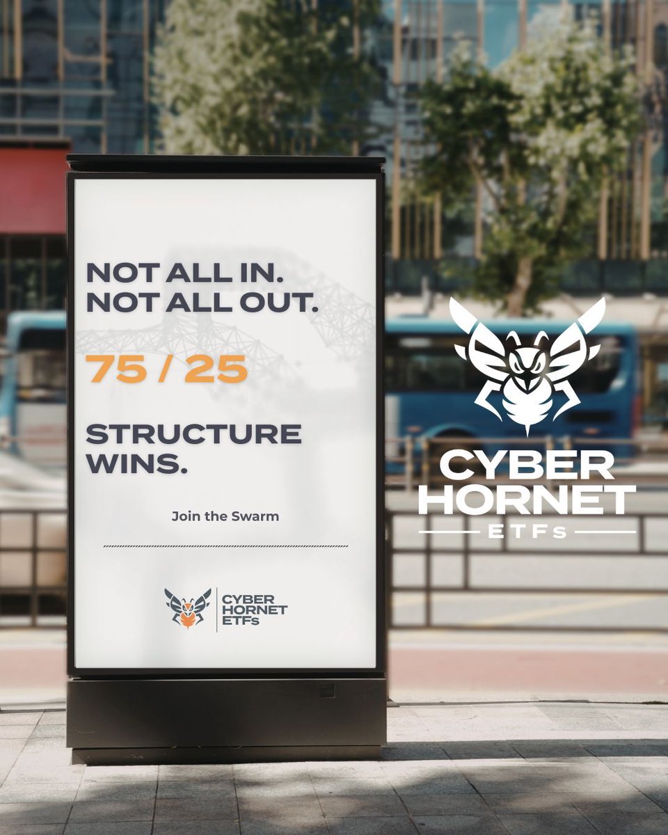 CyberHornetETFs's tweet image. Innovation belongs in portfolios. 
So does stability. 
The question is not whether to participate. 
It’s how much. 
#JoinTheSwarm