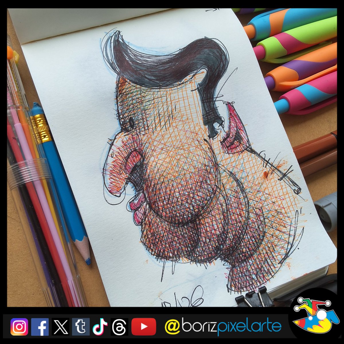 Sketchbook 2429-32 - pen and color sketches . . #IllustrationArt