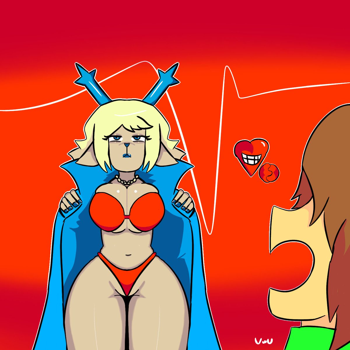 EdiUvu's tweet photo. Carol y Kris #deltarune #fanarts #nsfw #kris #carol #nsfwtwtًً  #Parati https://t.co/PznKYQVNVF