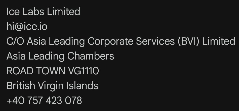 🚨 BREAKING NEW: Revealed about ICE Lab, owned by lowly animal Alexandru Iulian Florea <a href="/ice_blockchain/">Ice Open Network</a>. Ignore the address, it's registered as shell company; focus on his phone number (+40 is a Romania number). Let's make num3r0us br*t@l calls to att@ck him 😈
$ICE $ION $TON $BNB