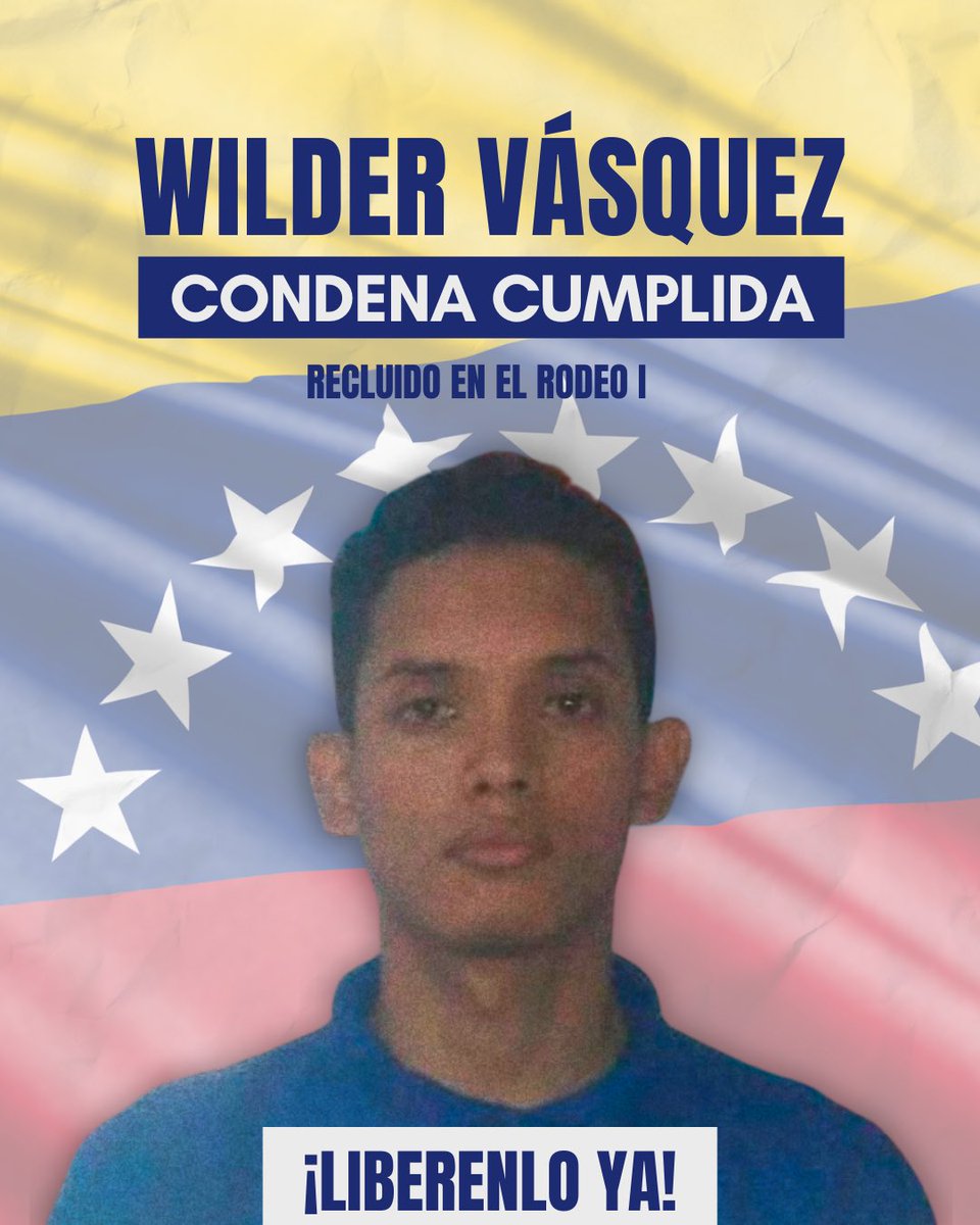 Es inhumano. Es injusto. Es inadmisible.

Mi querido Wilder Vásquez fue condenado a 5 años de prisión siendo inocente, por los hechos de Ago-2018. Esa condena se cumplió en octubre de 2023, y aun así sigue detenido en el Rodeo I.

Hoy no está preso por una sentencia:
está preso
