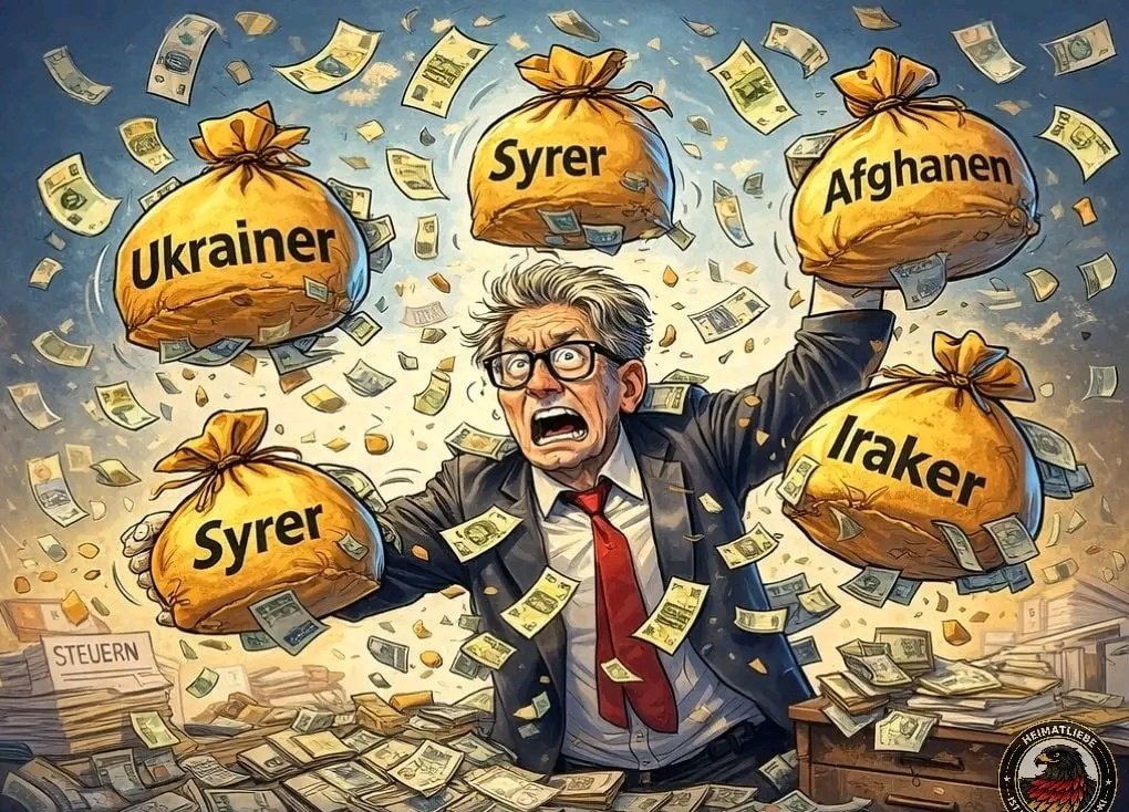 „Eine Regierung, die 700.000 Ukrainern, 500.000 Syrern, 200.000 Afghanen und 100.000 Irakern Bürgergeld, Kranken-versicherung und kostenlose Wohnungen finanziert und dafür die eigenen Bürger gnadenlos abkassiert, muss abgewählt werden, und zwar dringend!
#nurnochAfD 
🇩🇪💙🇩🇪💙🦅