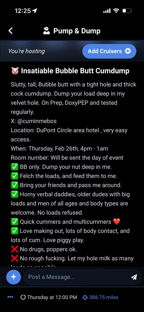 cuminmebos's tweet photo. Two new Cumdumps scheduled! Hosting in DC (2/26) and NYC (2/27). Check ads on Sniffies. Come breed my tight hole. Filming optional and encouraged. 
 #cumdump #noloadsrefused #bbbh #rawislaw https://t.co/J0YdBgnWvs