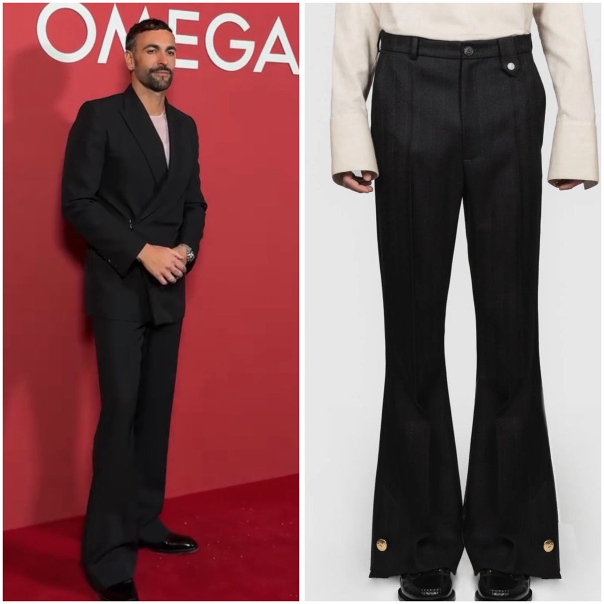MengoniOutfit's tweet photo. Marco indossa:

-Blazer doppio petto egonic di Egonlab 
-Pantaloni a zampa egonic samy di Egonlab https://t.co/MYBH3jPNjD