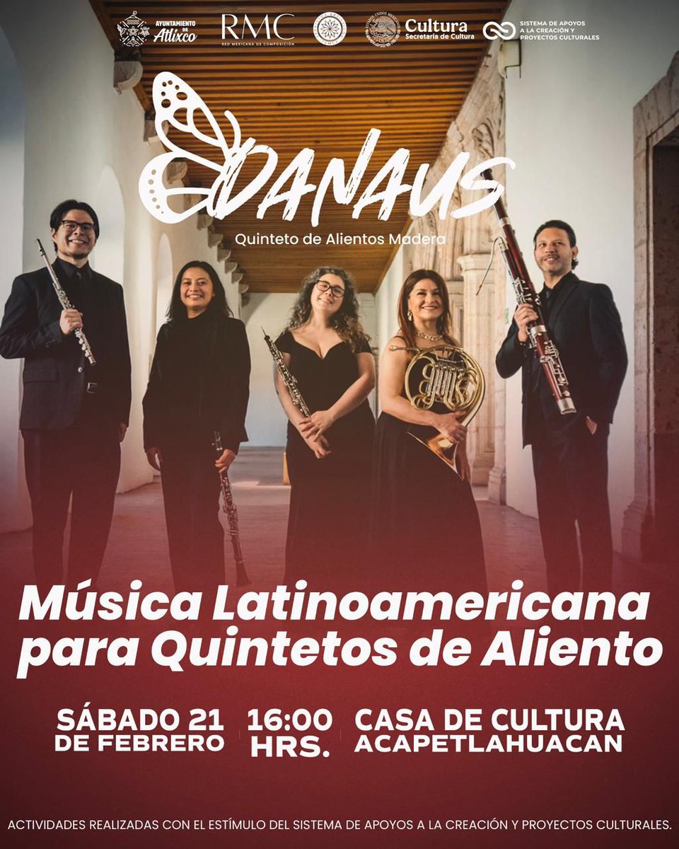 🎶 ¡Música Latinoamericana en el corazón de  Atlixco 
​📅 ¿Cuándo? Sábado 21 de febrero.
🕓 ¿A qué hora? 16:00 hrs.
📍 ¿Dónde? Casa de Cultura Acapetlahuacan, Atlixco.
​¡Entrada libre! 
​#Atlixco #CulturaAtlixco #RMC #MúsicaLatinoamericana