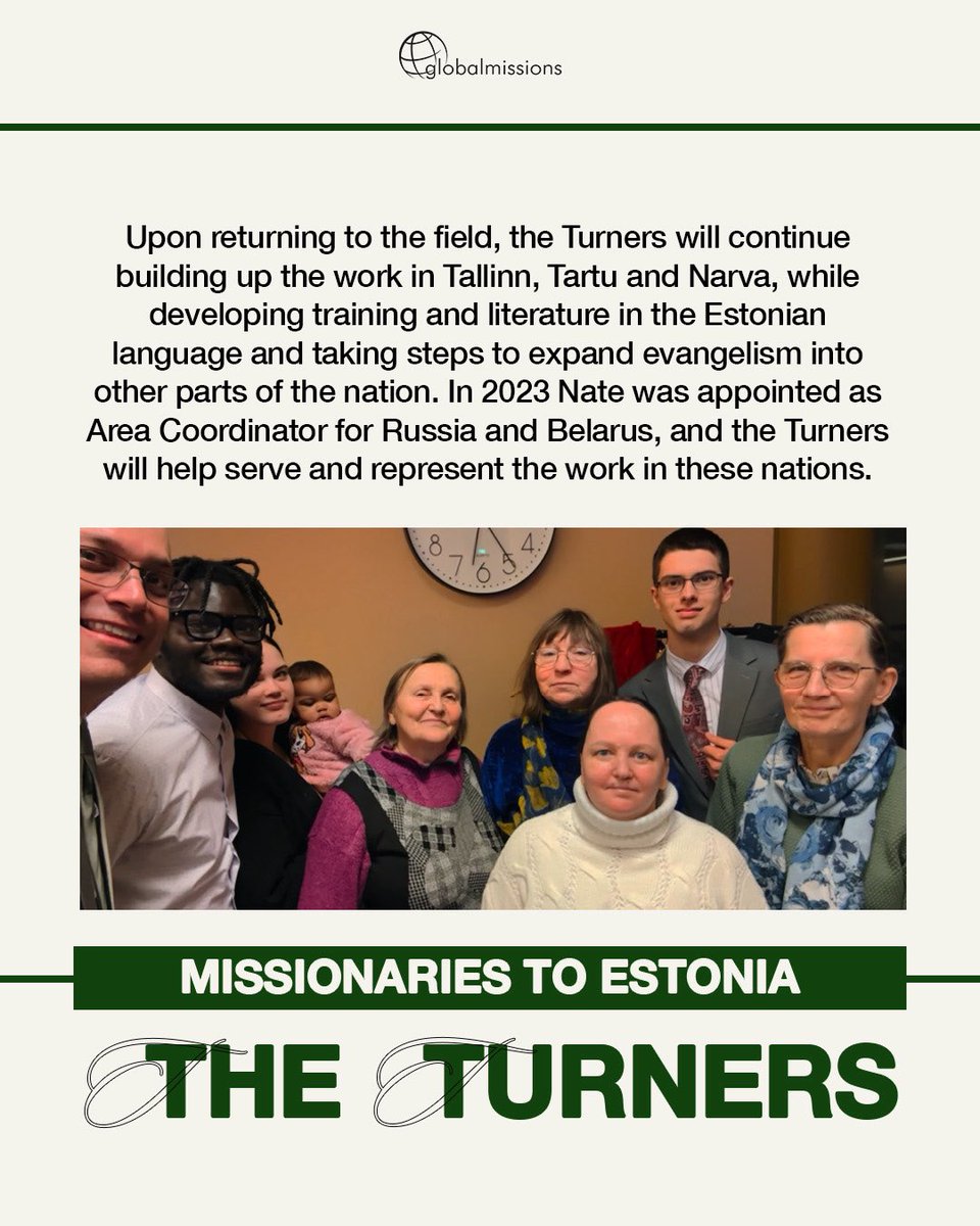 UPCIMissions's tweet photo. God is moving in Europe through Nate and Ingunn Turner. The Turners are committed to reaching every corner of Estonia, Russia, and Belarus with the Gospel of Jesus Christ. Join us as we pray for strength, unity, and open doors in this vital part of the world! #PrayerHighlight https://t.co/QD95kttcxT