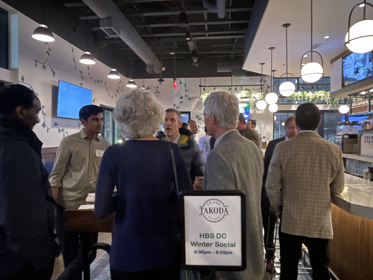 HBSClubDC's tweet photo. Great turnout at our Winter Social Happy Hour at Takoda Navy Yard last Thursday! 🥂 Thank you to Abhiram Karuppur for organizing, and to @RyanSeelbach of Better Hospitality Group for hosting. Always great to connect with fellow @HBS alumni! https://t.co/0d9g6vnMkP