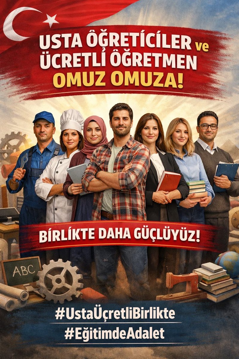 ücretli öğretmenler ve usta öğreticiler eğitim sistemininkahramanlarıdır. 
Birlikteyiz.
Haklarımız için omuz omuzayız!

<a href="/RTErdogan/">Recep Tayyip Erdoğan</a> <a href="/Yusuf__Tekin/">Yusuf Tekin</a> <a href="/mebhbogm/">MEB Hayat Boyu Öğrenme Genel Müdürlüğü</a> <a href="/TBMMresmi/">TBMM</a> <a href="/TBMMGenelKurulu/">TBMM Genel Kurulu</a> <a href="/cengizmete/">Cengiz Mete</a>
<a href="/herkesicinCHP/">CHP 🇹🇷</a>
<a href="/Suat_Ozcagdas/">Suat Özçağdaş</a> <a href="/iyiparti/">İYİ Parti</a>
<a href="/MHP_Bilgi/">MHP</a>

#UstaÜcretliOmuzOmuza #Ekderslile