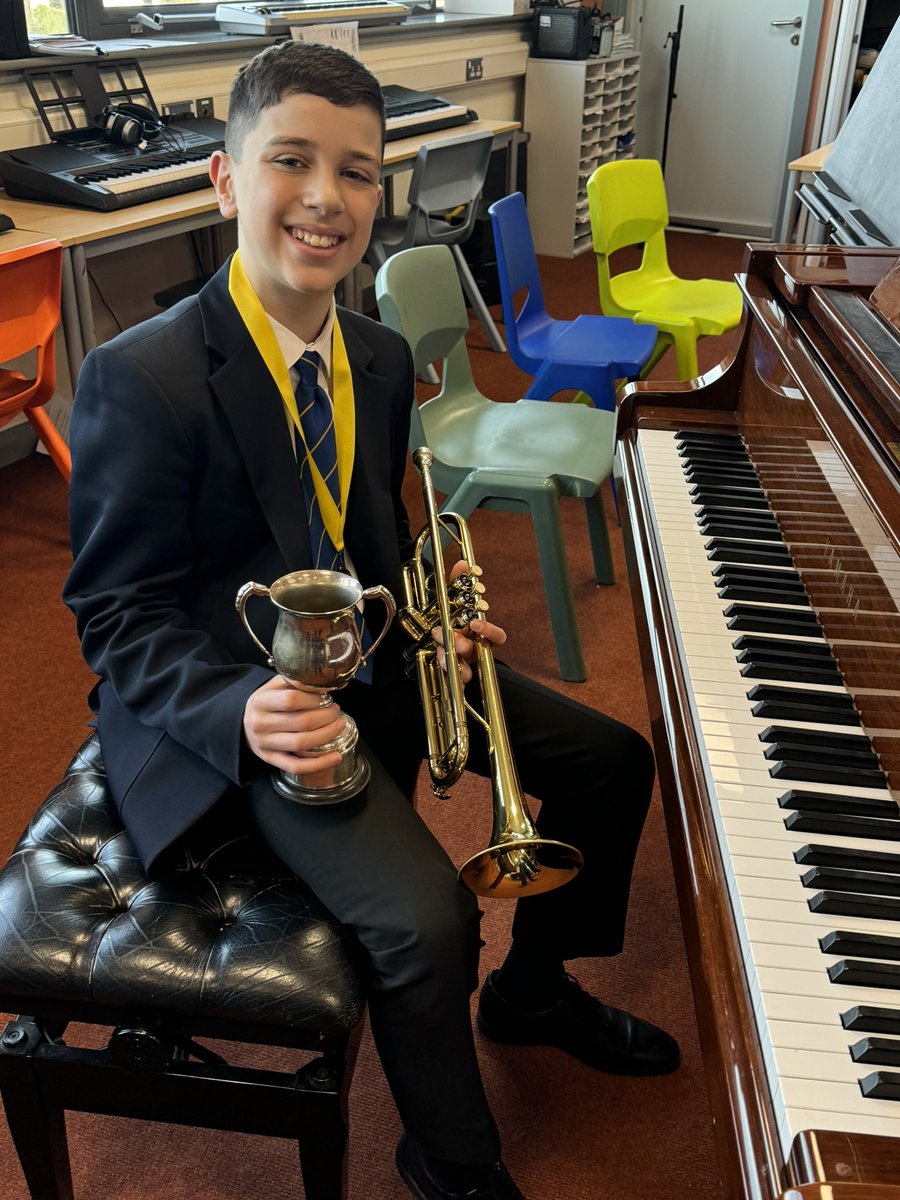 MusicDeptBGS's tweet photo. Congrats to Nathan Morrison (year8)
In the recent Brass Bands Northern Ireland Solos and Ensembles Competition 2026, he achieved First place in the ‘12 and under’ solo class on trumpet and was awarded the Butler Cup and Gold Standard Performance Achievement from the adjudicators https://t.co/smdcjkII0K