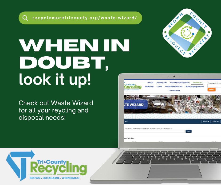 Not sure how to recycle something? 🤔

Check the Waste Wizard website before tossing it in the bin. #RecycleRight #WasteWizard

recyclemoretricounty.org/waste-wizard/