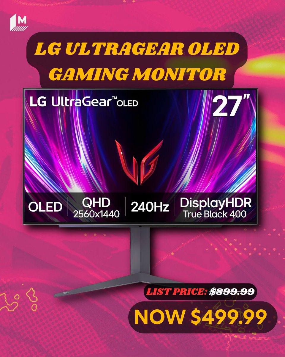 mashable's tweet photo. The LG UltraGear OLED gaming monitor's premium specs and premium $899 price may seem out of reach on a normal day, but not today! Snag this major deal for $499 and save $400 https://t.co/zxs2uMdHpH
#LG #Mashable #MashableDeals https://t.co/SQQs959sx5