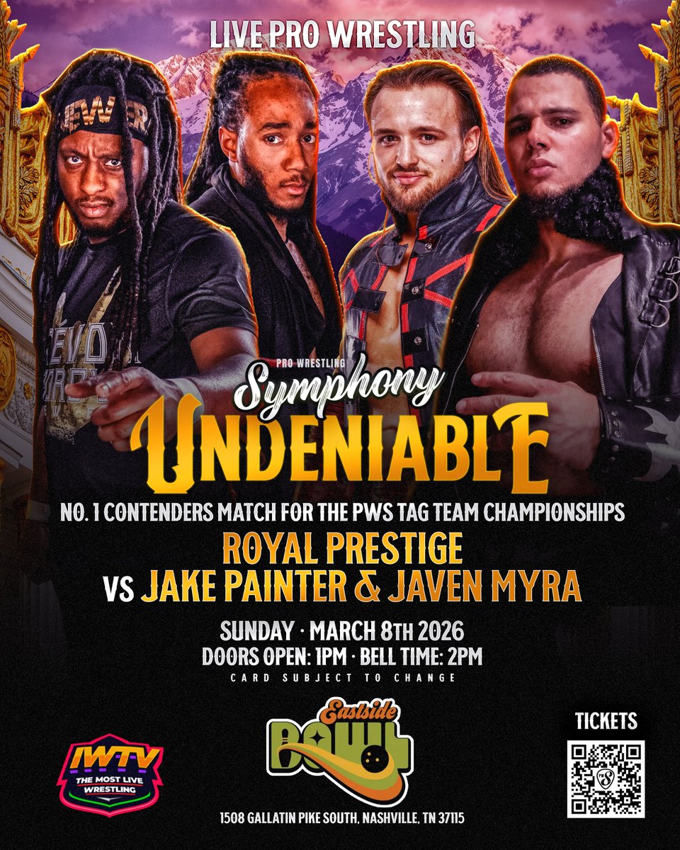 We're crowning the first Pro Wrestling Symphony Tag Team Champions this Summer — but which team will earn a spot in the first title match?

Find out at Undeniable when Royal Prestige's TéVon Jordyn &amp; Majestic take on Jake Painter &amp; Javen Myra! <a href="/tevonjordyn/">“The New Era” TéVon Jordyn</a> <a href="/thejakepainter/">Jake Painter</a>