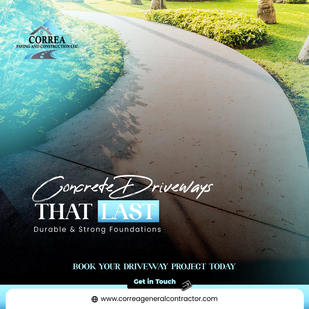 CorreaGeneral's tweet image. Upgrade your driveway with our expert concrete services. Built to withstand traffic and weather, our driveways combine strength, durability, and sleek design. Perfect for every property. 

#ConcreteDriveway #DurableConstruction #CorreaContractors #HomeUpgrade #USContractors