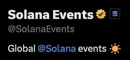 SolanaEvents's tweet image. Not conferences...

Events.