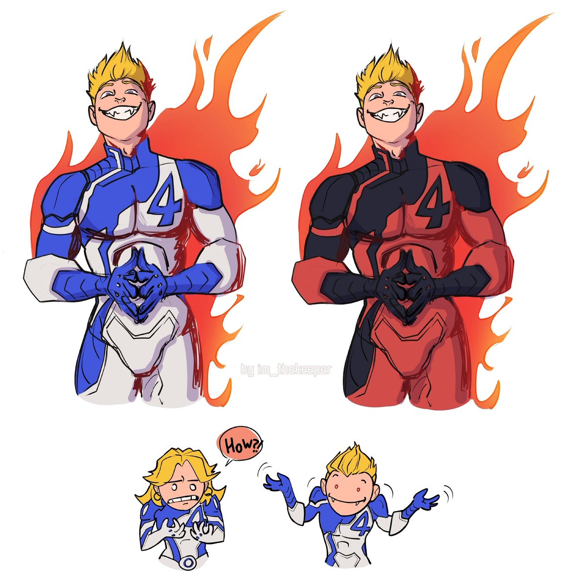 #humantorch #fantasticfour #artbythekeeper
did I post it here? I don't remember.. have it anyway
it's Johnny proving there's nothing impossible for this family