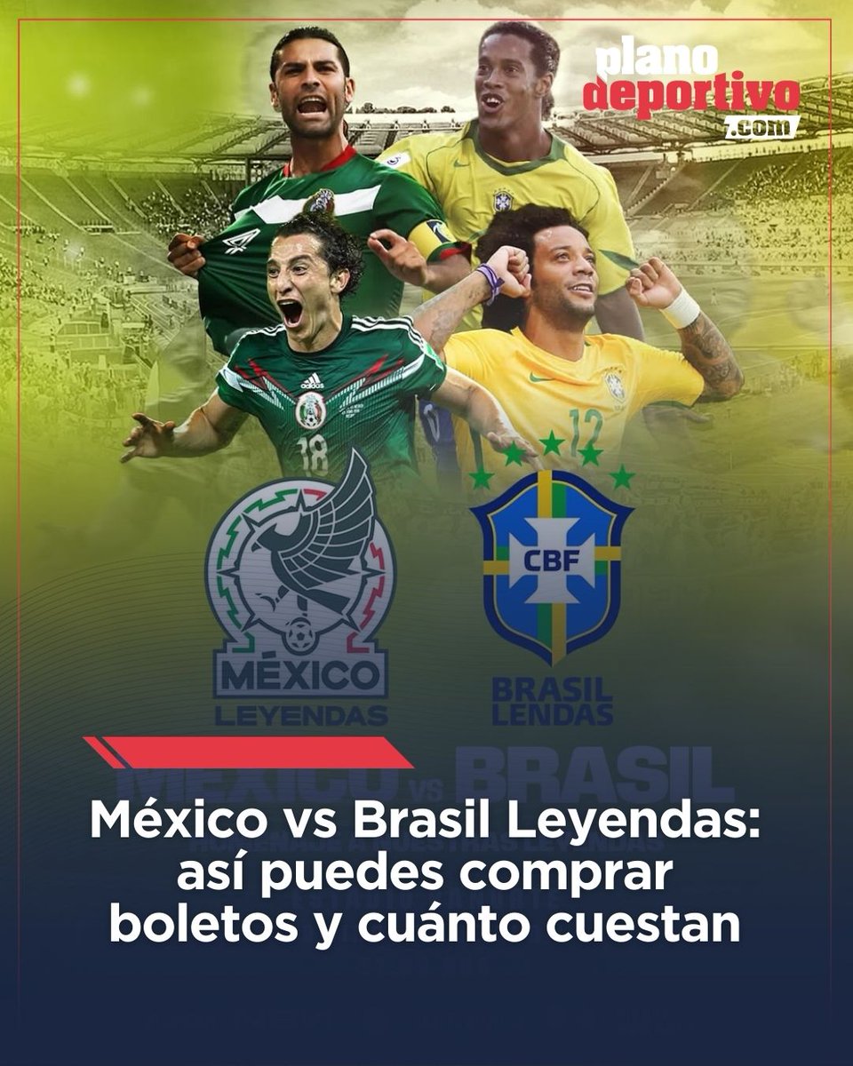 ¡EL JOGO BONITO REGRESA AL ESTADIO AZTECA! 🏟️✨🇧🇷🇲🇽

Prepárate para una tarde mágica viendo a las leyendas que marcaron época. Ronaldinho y las estrellas del Tri se vuelven a ver las caras en un duelo que promete ponernos la piel de gallina. 🥺⚽️

🗓️ ¿Cuándo? 19 de abril, 17:00