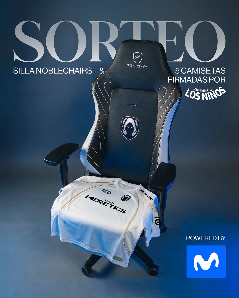 🎁 TENEMOS SORTEO 🎁

Gracias a <a href="/movistar_es/">Movistar España</a> sorteamos una silla Noblechairs x Heretics y 5 camisetas firmadas por nuestro equipo de Valorant 🫵🏻

REQUISITOS:
 ✅Seguir a <a href="/movistar_es/">Movistar España</a>
 ✅Mencionar a un amigo
 🔁RT   

Daremos el ganador el 24/02, ¡mucha suerte!