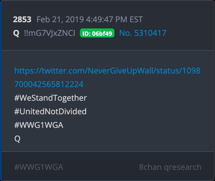 SurfinPatriot's tweet image. 2/21 delta

x.com/NeverGiveUpWal…
#WeStandTogether 
#UnitedNotDivided
#WWG1WGA
Q

ATTEMPTS TO SILENCE US WILL CONTINUE TO FAIL.

Together we win.

Q+ is the only one stopping THEM from getting YOU.

WWG1WGA!!! 🐸🇺🇸
