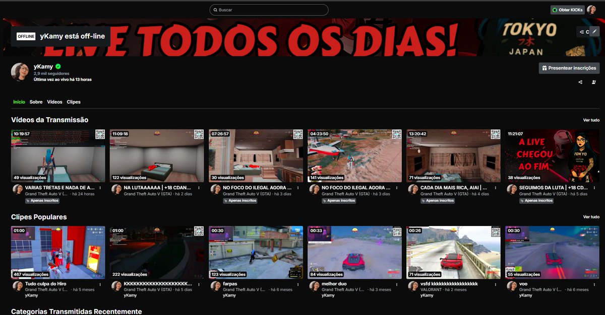 Falta pouco para 3K de seguidores, já foram la me seguir? kick.com/ykamy
